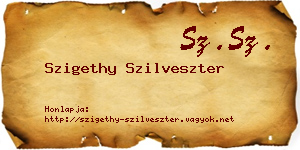 Szigethy Szilveszter névjegykártya